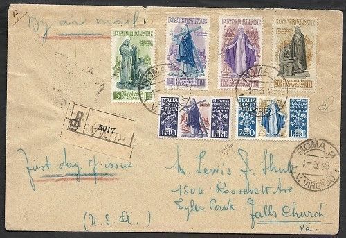 1948 italia fdc santa - italia,