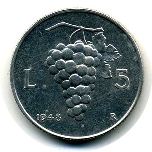 Repubblica italiana 5 lire - italiana,